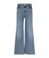 Frame Le Slim Raw Hem High Waist Palazzo Jeans In Gray
