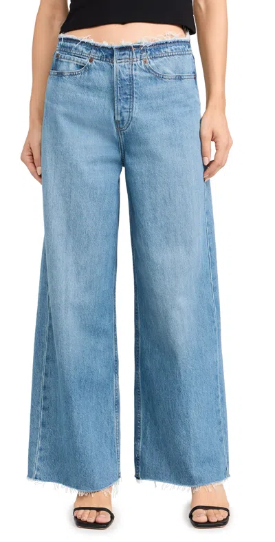 Frame Mid-rise Wide-leg Jeans In Blue