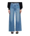 Frame Le Jane Raw Hem Crop Wide Leg Jeans In Blue