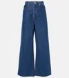Frame Le Slim Palazzo Hoch Sitzende Jeans Mit Weitem Bein In Blue