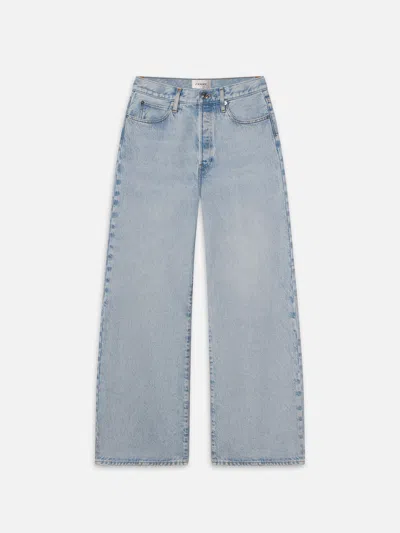Frame Le Low Baggy Wide Leg Jeans In Blue
