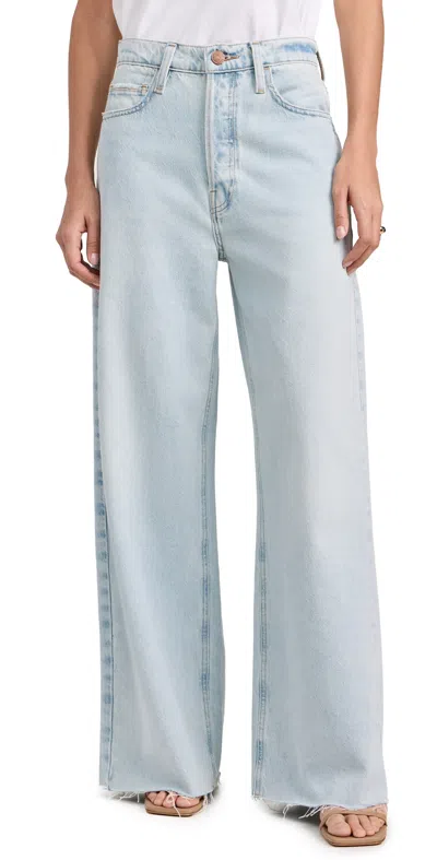 Frame Le Low Baggy Wide Leg Raw After Jeans Fizz Indigo