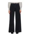 Frame Le Low Baggy Wide Leg Trimmed Jeans Pants In Black