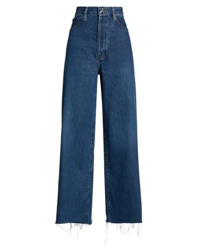 Frame Le Low Baggy Wide Leg Woman Jeans Blue Size 30 Organic Cotton, Recycled Lyocell