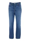 FRAME LE MEC BLUE JEANS WITH USED EFFECT IN COTTON DENIM WOMAN