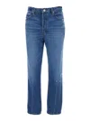 Frame High-waist Straigh Fit Jeans 18cm In Mrnr Mariner