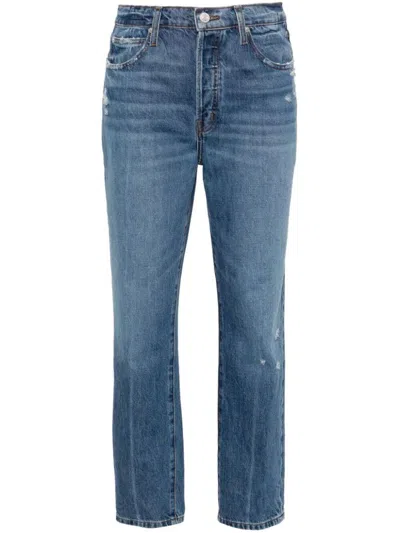 Frame Le Mec Mid-rise Boyfriend Jeans In Blue