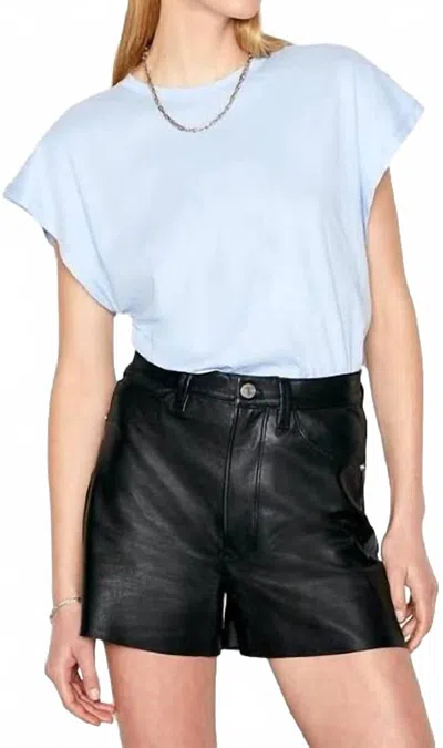 Frame Le Mid Muscle Crew T-shirt In Chambray Blue In Animal Print