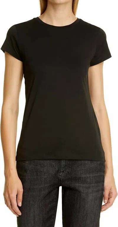 Frame Le Mid Muscle Crew T-shirt In Noir In Black