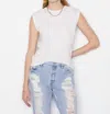 Frame Le Mid Rise Muscle Tee In Blanc In White