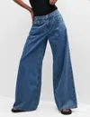 FRAME LE MID WIDE LEG JEANS IN HAPPY INDIGO