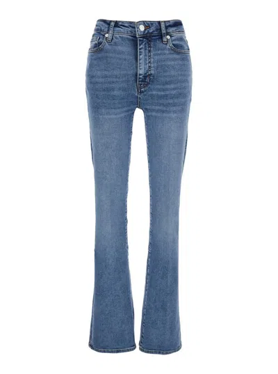 FRAME 'LE MINI BOOT' BLUE JEANS WITH FLARED LEG IN COTTON BLEND WOMAN