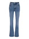 Frame 'le Mini Boot' Blue Jeans With Flared Leg In Cotton Blend Woman In Blue