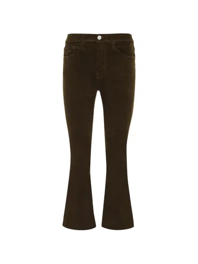 Frame Le Mini Boot Corduroy Trousers In Brown