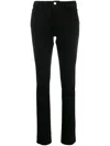 Frame Sylvie Slender High-rise Straight Jeans In Black
