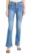 Frame Le Mini Boot Jeans In Wavey In Blue