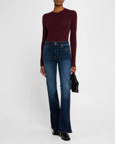 Frame Le Mini Boot Outseam Slit Jeans In Moonflower