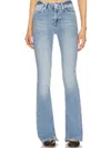 Frame Le Mini Boot Raw Slit Jean In Galeston In Multi