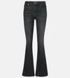 Frame Le Mini High-rise Bootcut Jeans In Grey