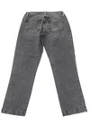 Frame Le Nouveau Straight Crop Jeans In Black Denim In Grey