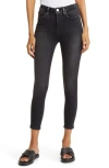 Frame Le One High Waist Crop Skinny Jeans In Larchwood