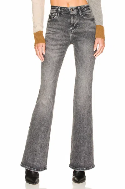 Frame Le One Mid-rise Denim Flare Jeans In Black In Multi