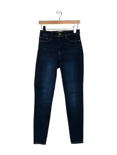 Pre-owned Frame Le One Skinny Skinny Leg Pants In Blue