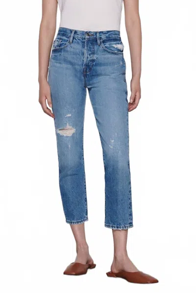 Frame Le Original Biodegradable Slim Straight-leg Jean In Bluejay Rips