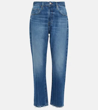 Frame Le Slouch Mid-rise Straight Jeans In Blue