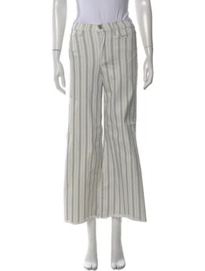Pre-owned Frame Le Palazzo Crop Flared Pants In White