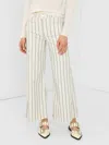 Frame Le Palazzo Striped Raw Wide Leg Jeans In Sage Multi In Green