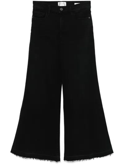 Frame Le Palazzo Crop Jeans In Black