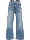 Frame Denim Patch Pocket Slim Palazzo Doris Wide Leg Jean In 蓝色