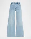 Frame Le Slim Palazzo Raw Fray Jean In Clearwater In Blue