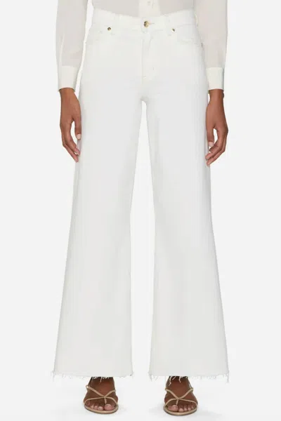 Frame Le Palazzo Crop Jeans In Natural In White