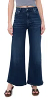 Frame Le Pixie High Waist Slim Palazzo Jeans In Blue
