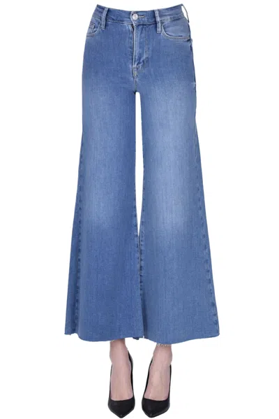 Frame Le Palazzo Crop Jeans In Light Denim