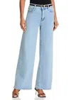 Frame Le Palazzo Crop Pants In Tribute Raw In Blue