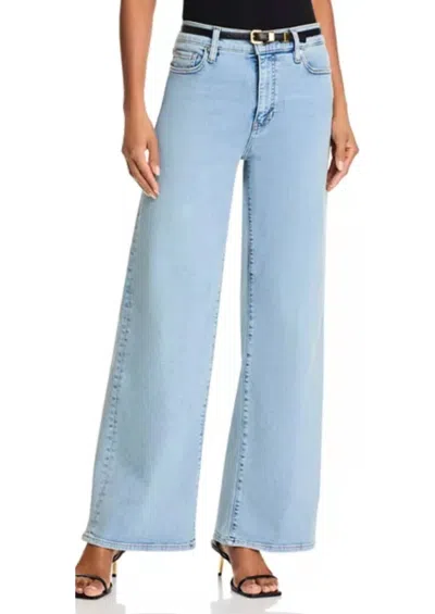 Frame Le Palazzo Crop Pants In Tribute Raw In Blue