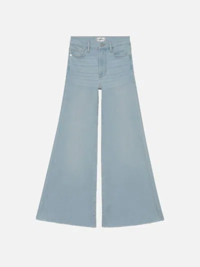 Frame Le Palazzo Crop Raw After Wide Leg Jeans In Blue