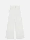 Frame Le Palazzo Crop Raw After Wide Leg Jeans In White