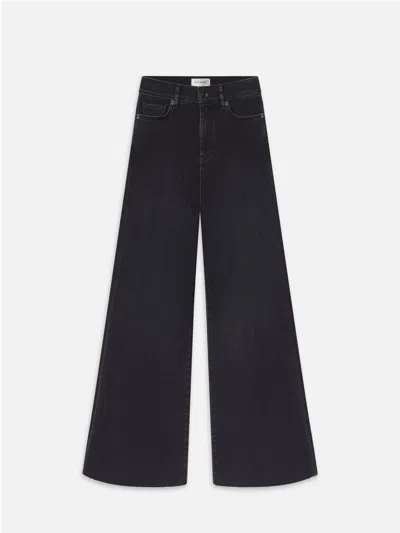 Frame Le Palazzo Crop Wide Leg Jeans In Black