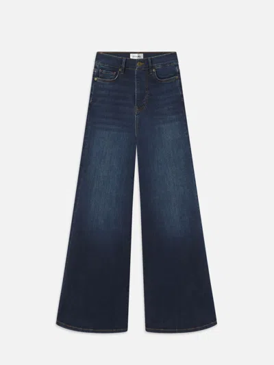 Frame Le Palazzo Crop Wide Leg Jeans In Blue