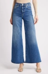 Frame Le Jane Raw Hem Crop Wide Leg Jeans In Mermaid