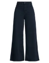Frame Le Palazzo Crop Woman Jeans Blue Size 31 Organic Cotton, Cotton, Recycled Polyester, Elastane In Blue