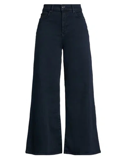 Frame Le Palazzo Crop Woman Jeans Blue Size 31 Organic Cotton, Cotton, Recycled Polyester, Elastane