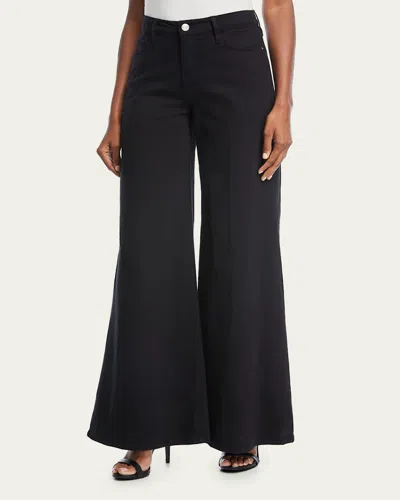 Frame Le Palazzo High-rise Wide-leg Pants In Black