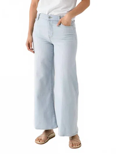 Frame The Slim Palazzo Stretch High-rise Wide-leg Jeans In Light Denim