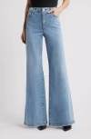 Frame Le Slim Palazzo Bardot Pocket Wide Leg Jeans In Lark