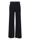Frame Straight Trousers With Pockets And Belt Loops In Black